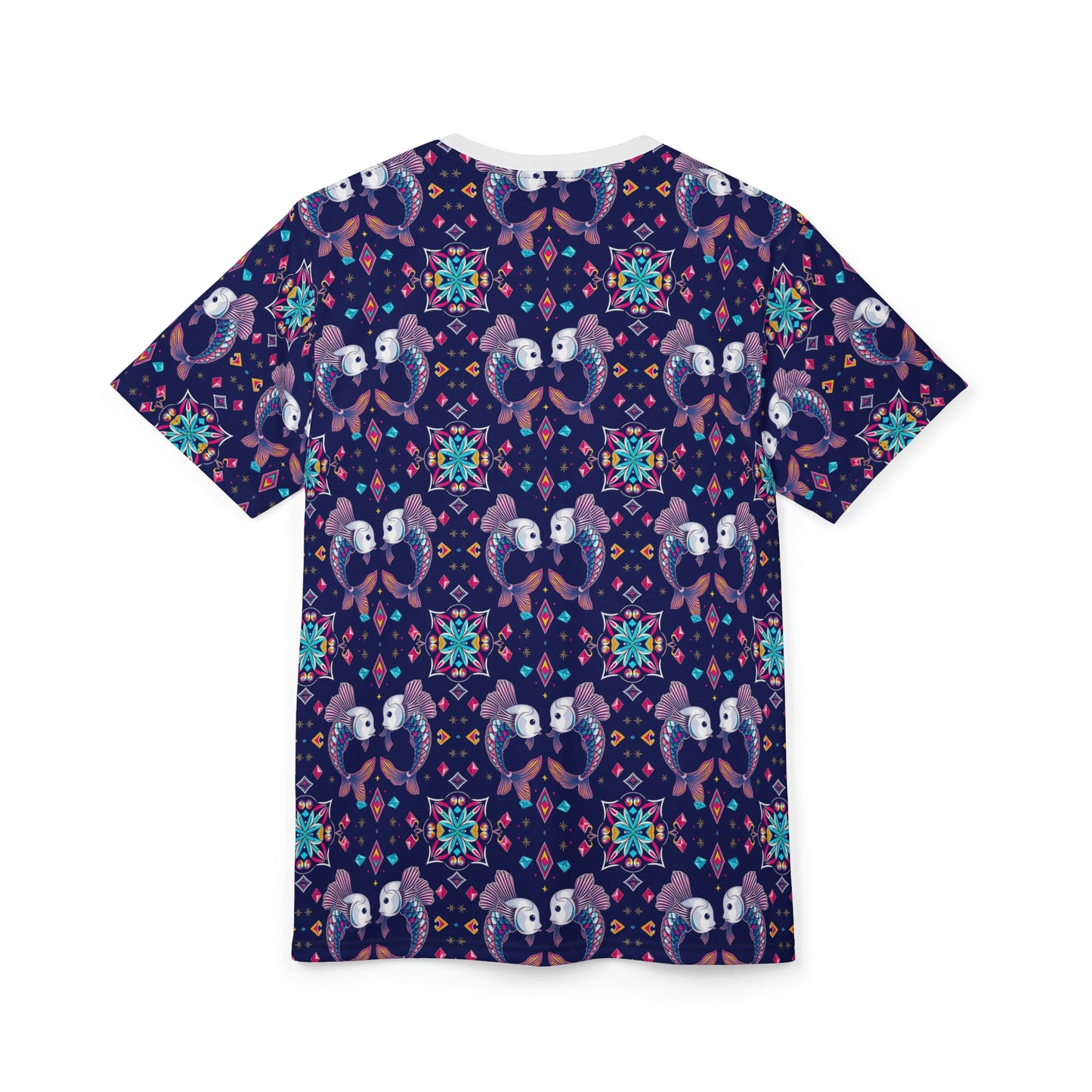 Unisex Cut & Sew T-Shirt, (AOP), Pisces, Zodiac, Jewels Pattern