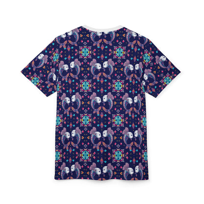 Unisex Cut & Sew T-Shirt, (AOP), Pisces, Zodiac, Jewels Pattern