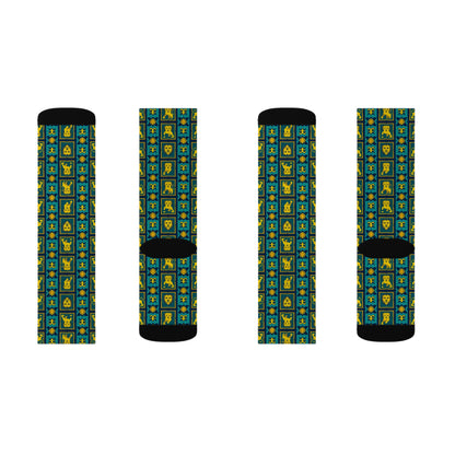 Sublimation Socks, Leo, Zodiac, Shapes Pattern