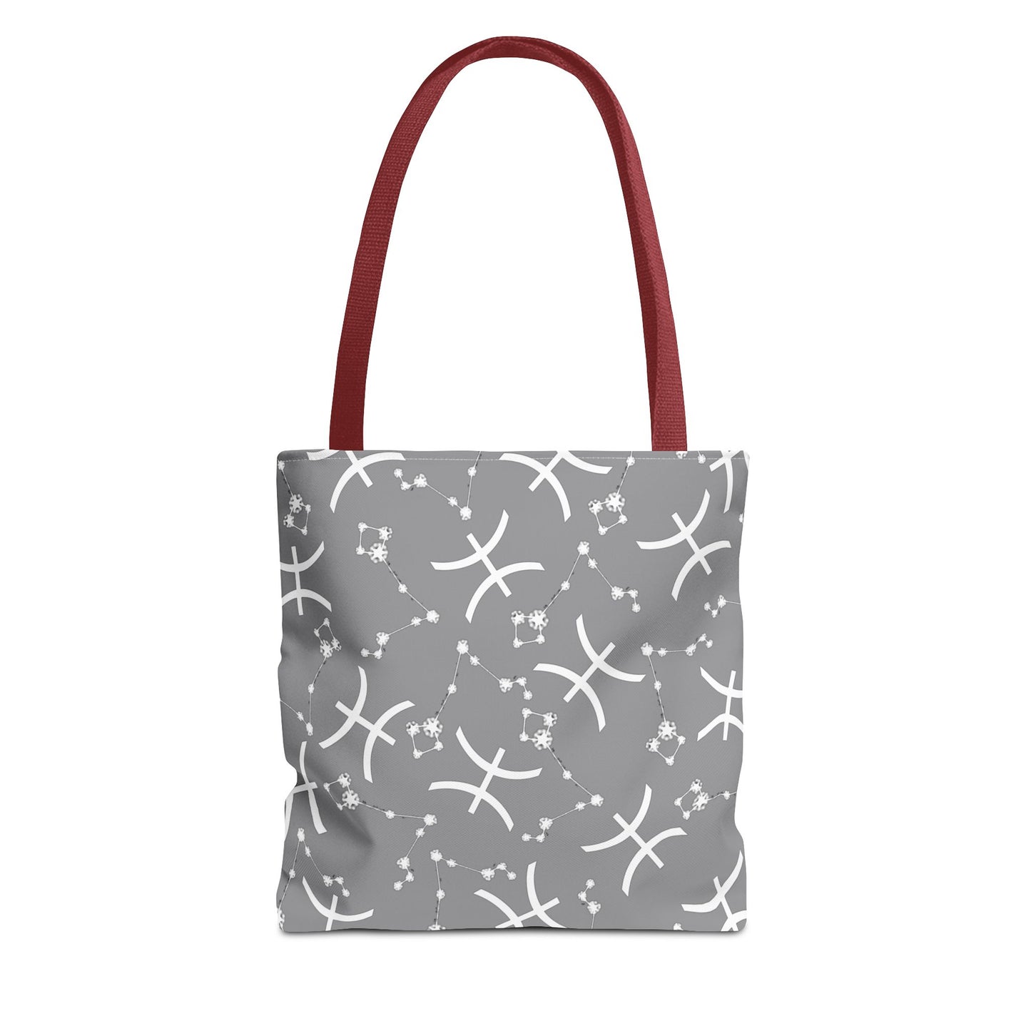 Tote Bag, Pisces Zodiac Sign, AOP, (Grey, White)
