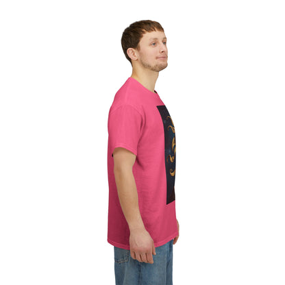 Unisex Heavy Cotton T-Shirt, Midnight Arrow v1, Sagittarius Zodiac Design