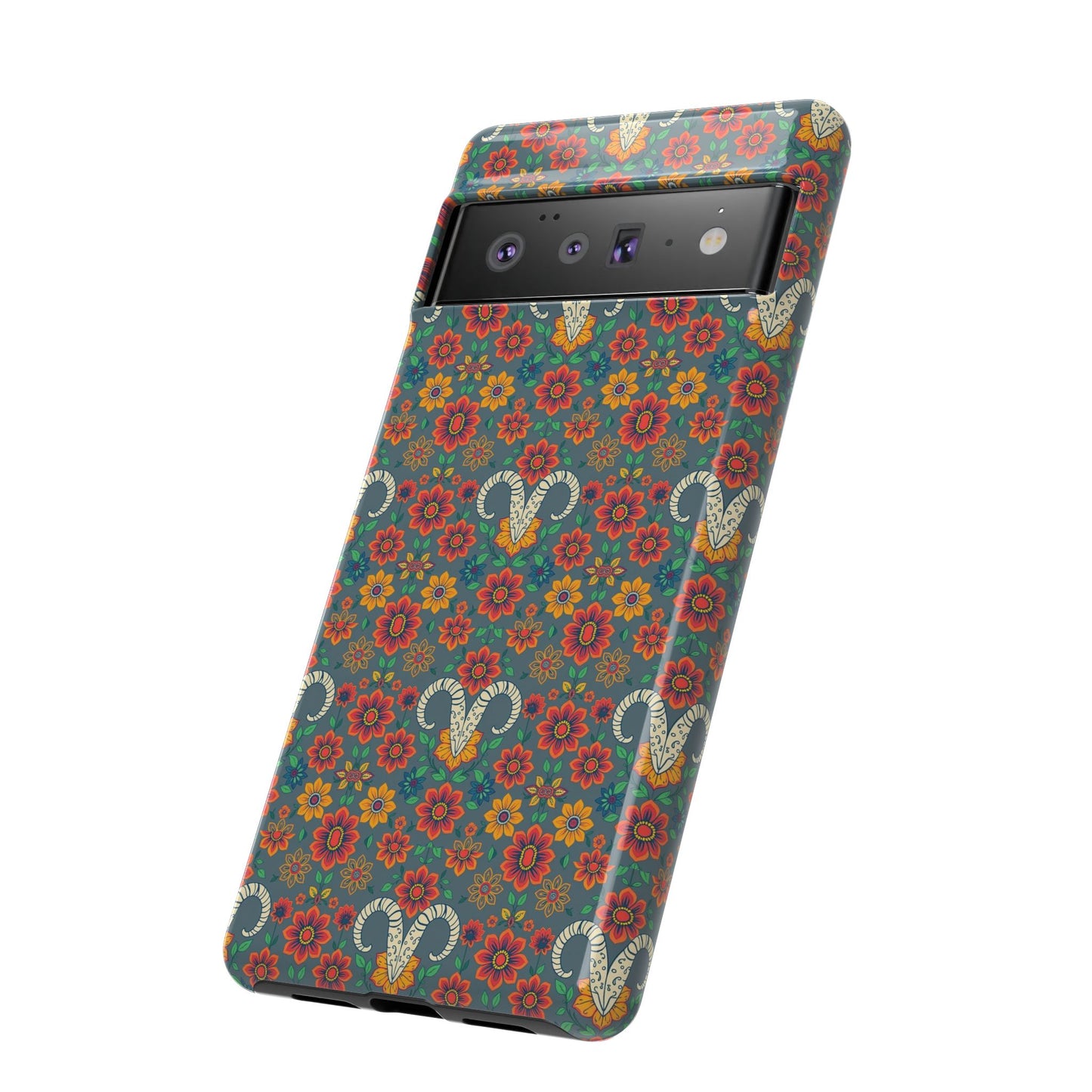 Tough Cases, Aries, Zodiac v3, Flower Pattern