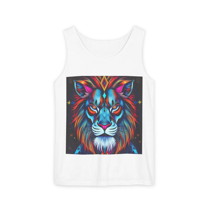 Unisex Garment-Dyed, Tank Top, Leo, Pop Art v1, 100% US cotton
