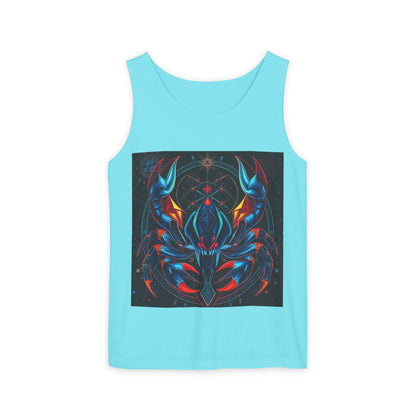 Unisex Garment-Dyed, Tank Top, Scorpio Design, Pop Art v1, 100% US cotton