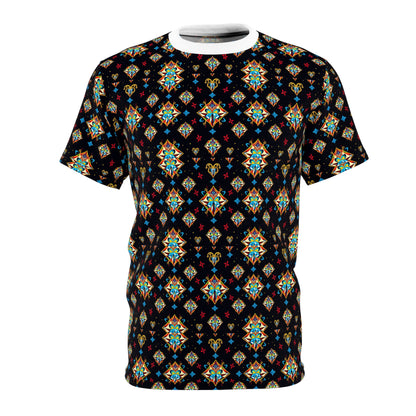 Unisex Cut & Sew T-Shirt, (AOP), Sagittarius, Zodiac v1, Jewels Pattern