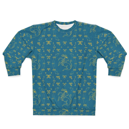 Unisex Sweatshirt, Zodiac Design, Pattern v1, Aquarius, AOP