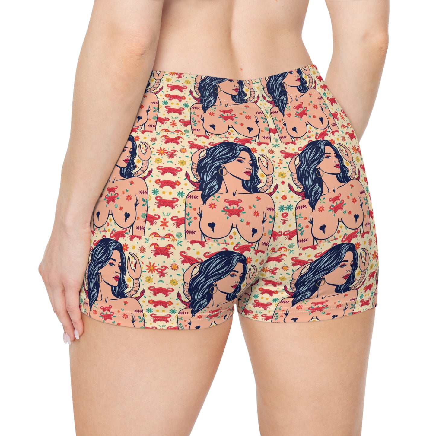 Women's Shorts, (AOP), Cancer, Zodiac v2, Sexy Pattern