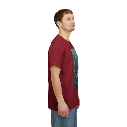Unisex Heavy Cotton T-Shirt, Aquarius God 3v, Zodiac Design