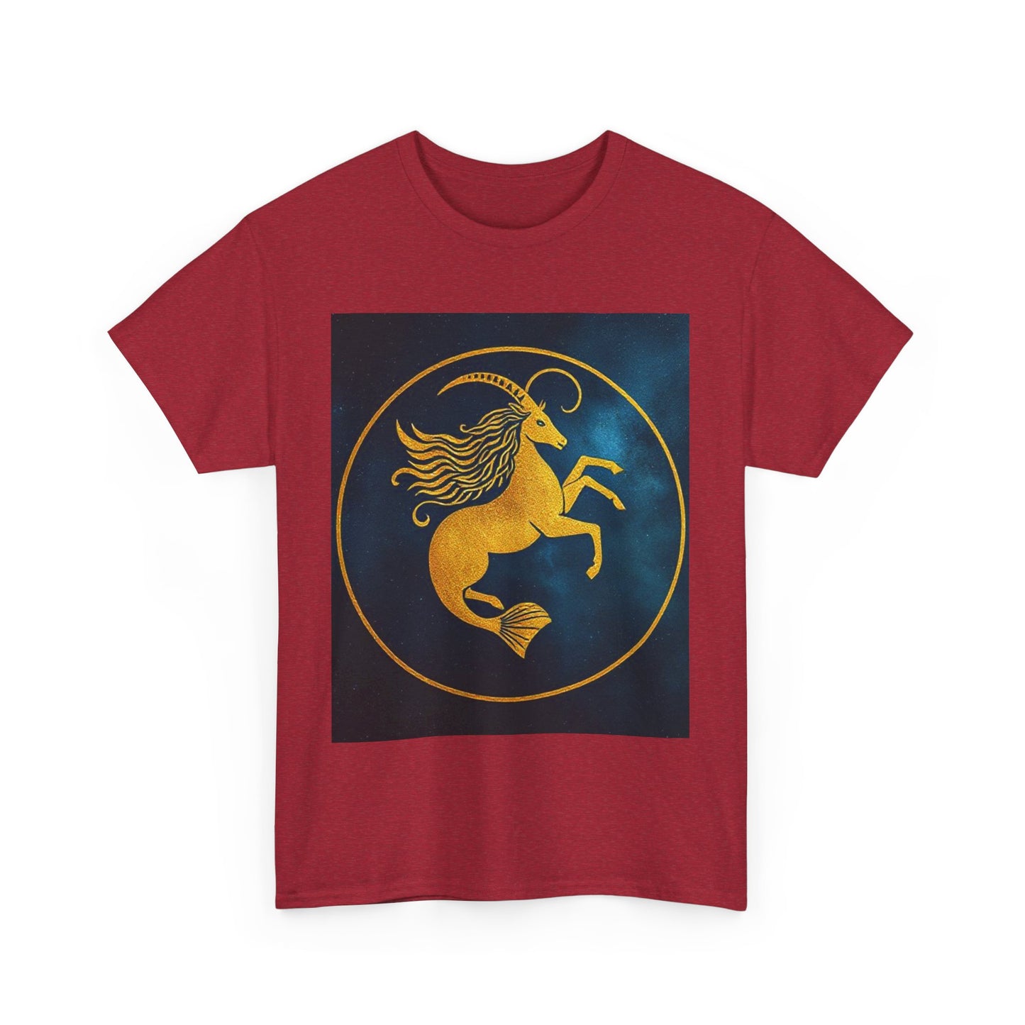 Unisex Heavy Cotton T-Shirt, Capricorn Animal v3, Symbol, Zodiac Design