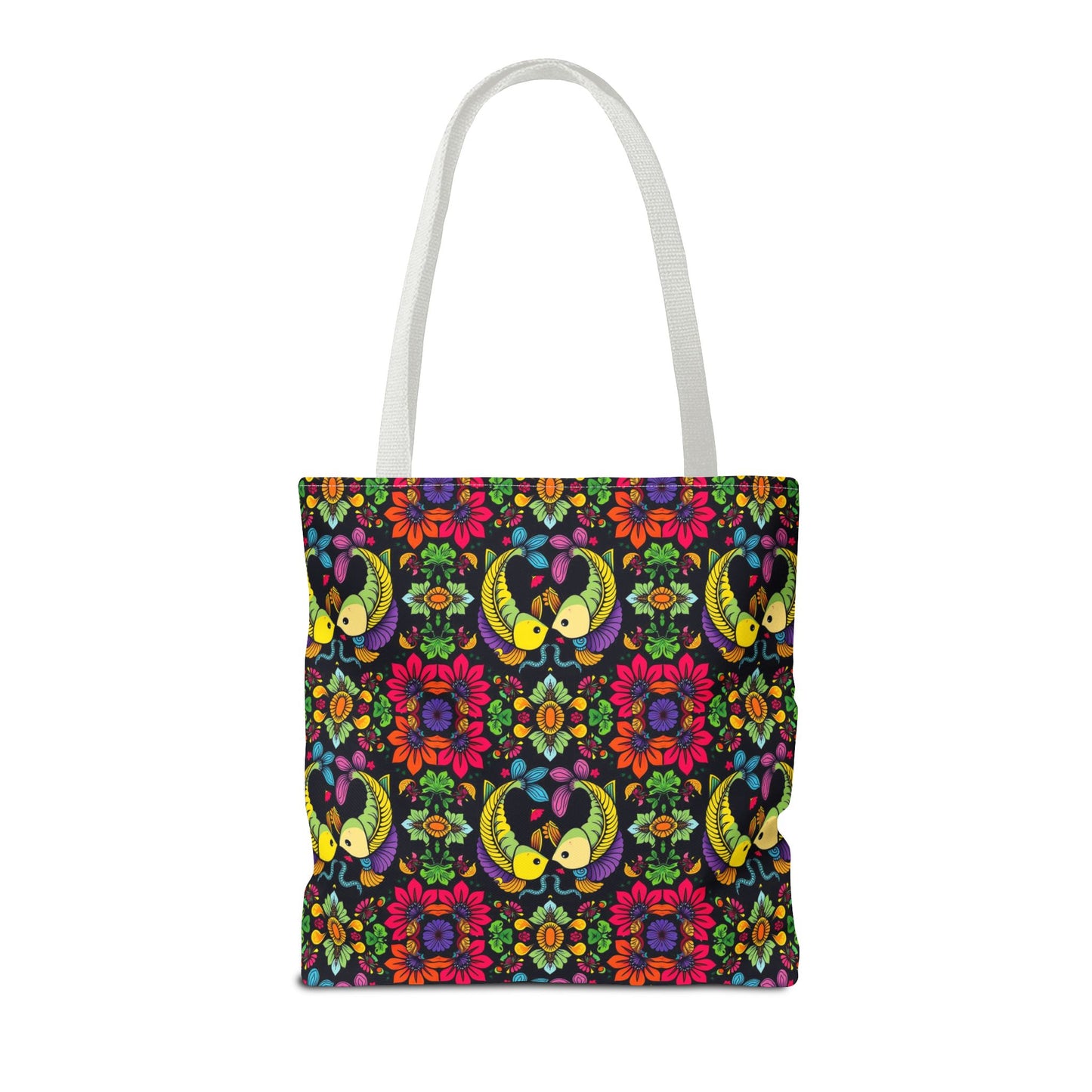 Tote Bag, (AOP), Pisces, Zodiac, Flower Pattern