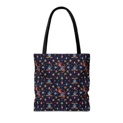 Tote Bag (AOP), Capricorn, Zodiac v1, Jewel Pattern