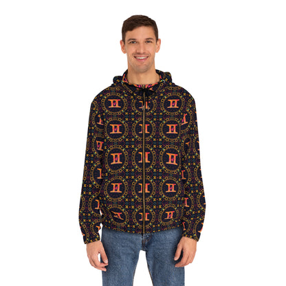 Full-Zip Hoodie (AOP), Gemini, Zodiac v4, Pattern