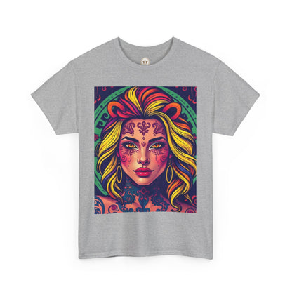 Unisex Heavy Cotton T-Shirt, Leo, Zodiac v1, Sexy Art