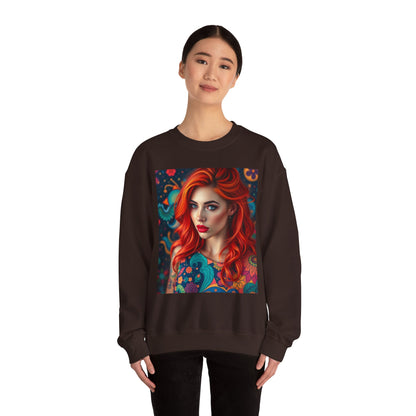 Unisex Heavy Blend™ Crewneck Sweatshirt, Aquarius, Zodiac v1, Sexy Pattern