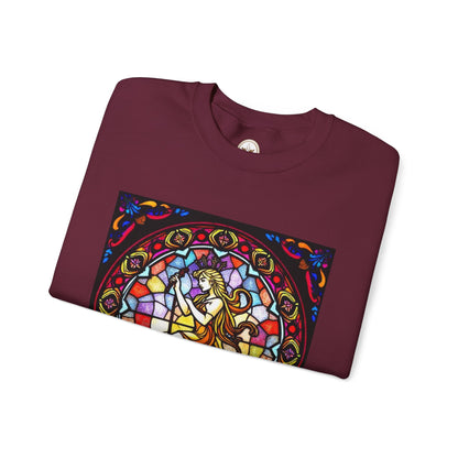 Unisex Heavy Blend™ Crewneck Sweatshirt, Glass, Virgo Zodiac Design