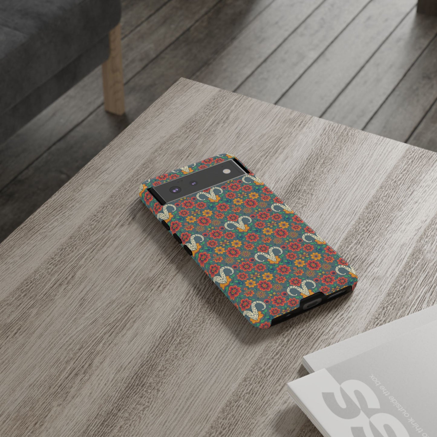 Tough Cases, Aries, Zodiac v3, Flower Pattern