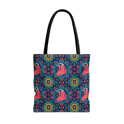 Tote Bag (AOP), Capricorn, Zodiac v1, Flower Pattern