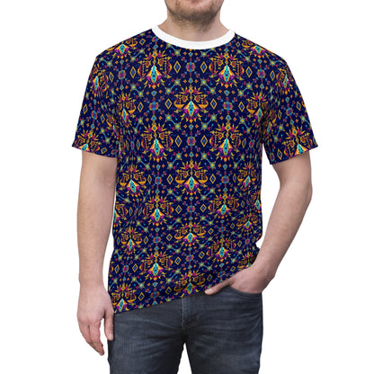 Unisex Cut & Sew T-Shirt, (AOP), Libra, Zodiac v3, Jewels Pattern