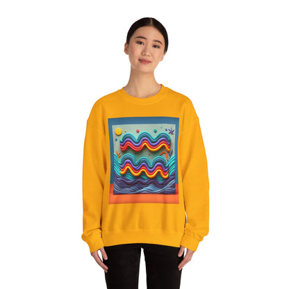 Unisex Heavy Blend™ Crewneck Sweatshirt, Water Painting, Aquarius Zodiac Design