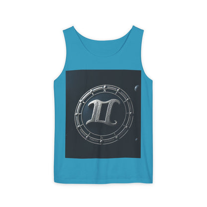 Unisex Garment-Dyed, Tank Top, Gemini Design, Space Symbol v1, 100% US cotton