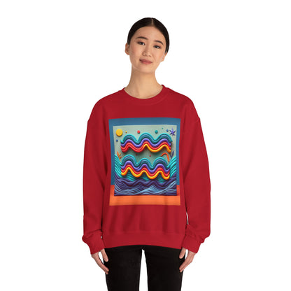 Unisex Heavy Blend™ Crewneck Sweatshirt, Water Painting, Aquarius Zodiac Design