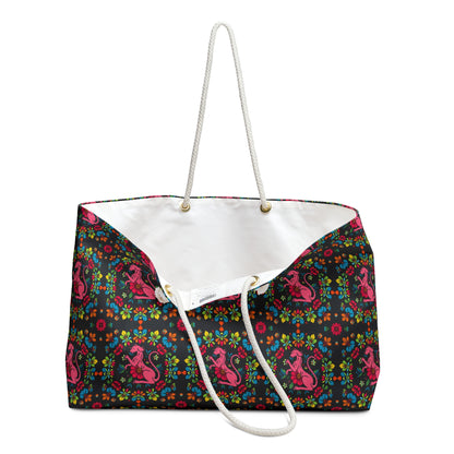 Weekender Bag, Virgo, Zodiac, Flower Pattern