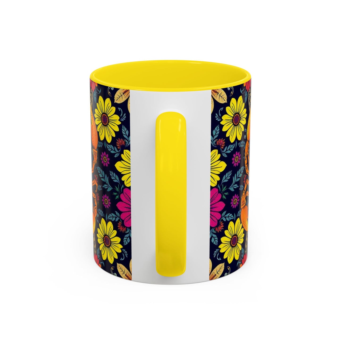 Accent Coffee Mug, Scorpio, Zodiac v3. Flower Pattern, (11, 15oz)