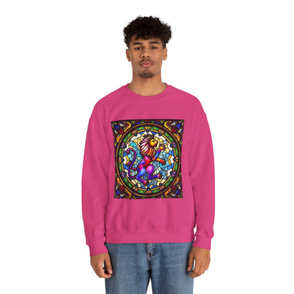 Unisex Heavy Blend™ Crewneck Sweatshirt, Glass, Leo Zodiac Design