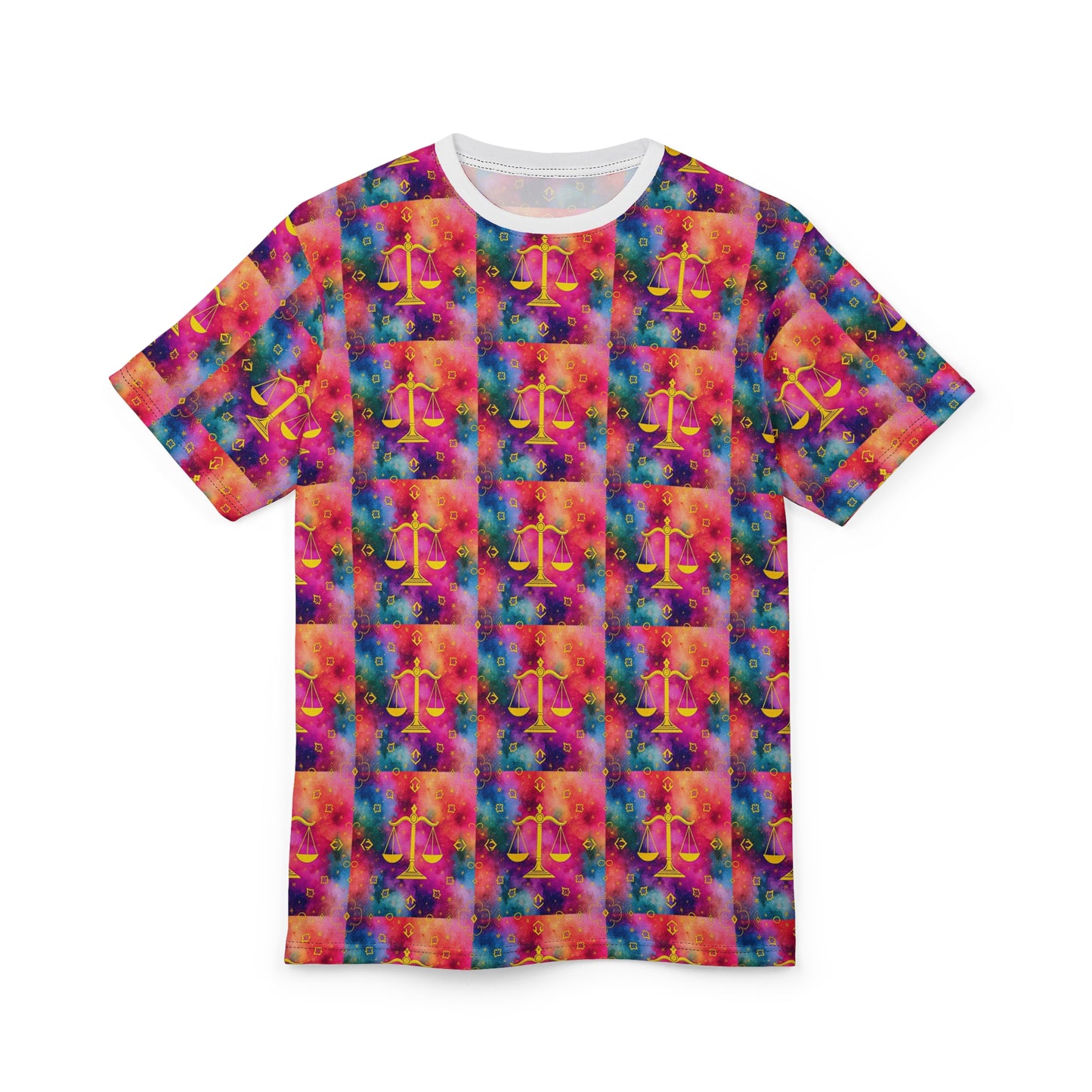 Unisex Cut & Sew T-Shirt, AOP, Libra, Zodiac, Pattern