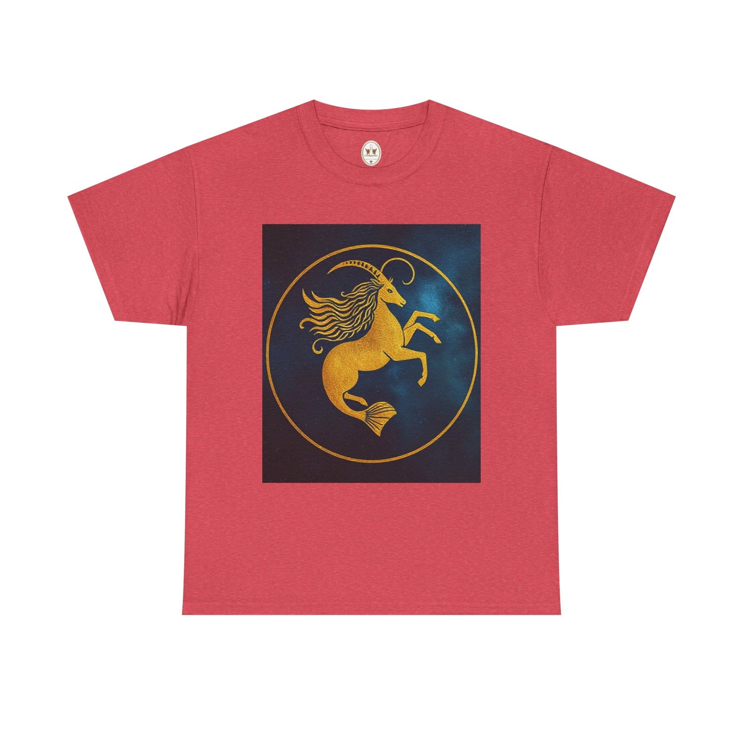 Unisex Heavy Cotton T-Shirt, Capricorn Animal v4, Symbol, Zodiac Design