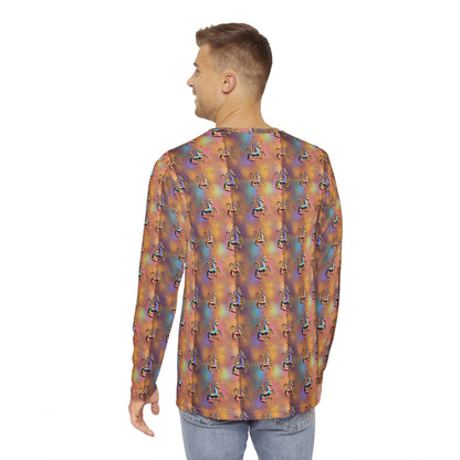 Men's Long Sleeve Shirt, (AOP), Aquarius, Zodiac v2, Pattern