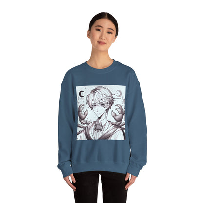 Unisex Heavy Blend™ Crewneck Sweatshirt,Two Moon, Cancer Zodiac Design