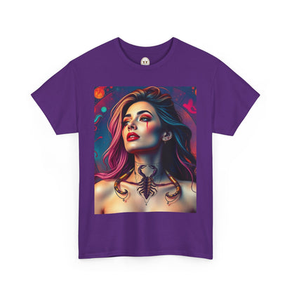Unisex Heavy Cotton T-Shirt, Scorpio, Zodiac v1, Sexy Art