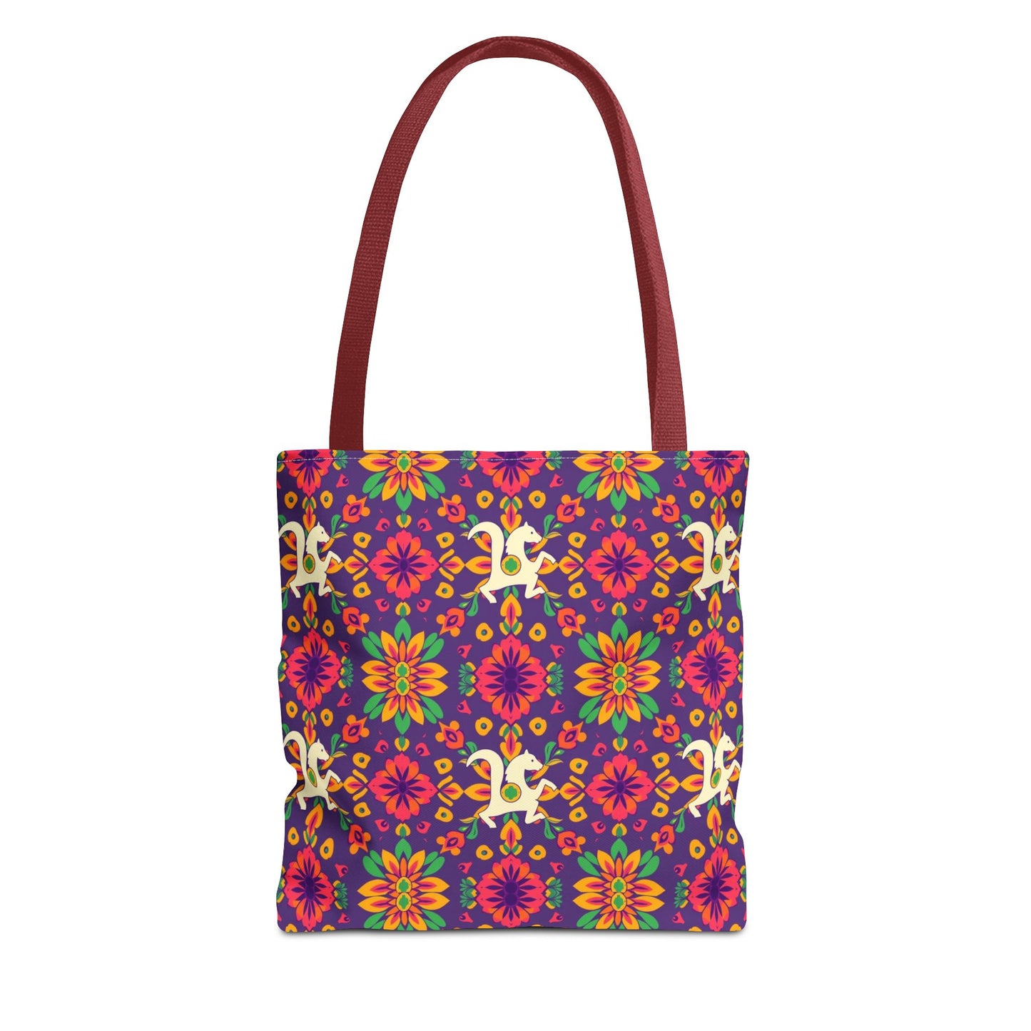 Tote Bag (AOP), Aquarius, Zodiac v2, Flower Pattern