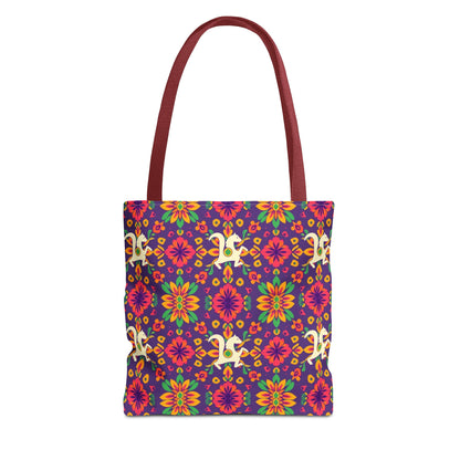 Tote Bag (AOP), Aquarius, Zodiac v2, Flower Pattern