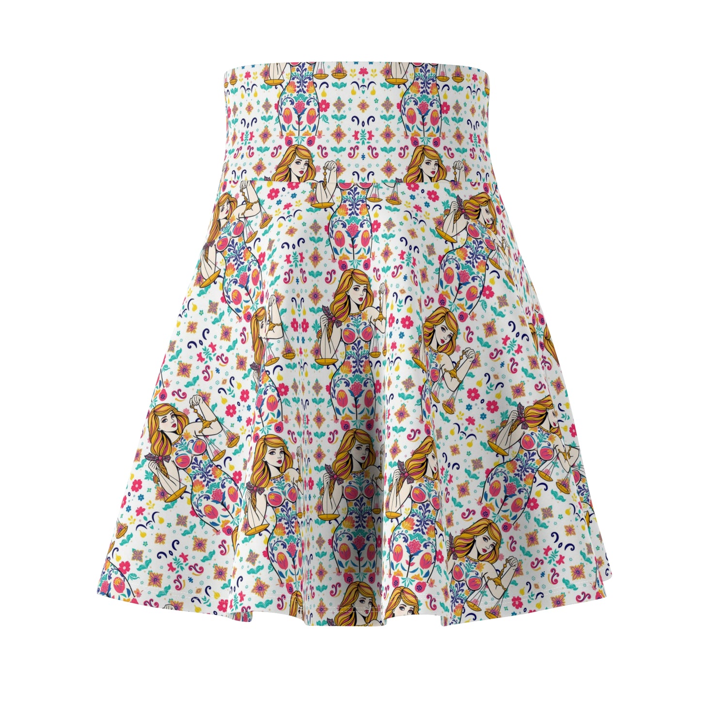 Women's Skater Skirt, (AOP), Libra, Zodiac v3, Sexy Pattern