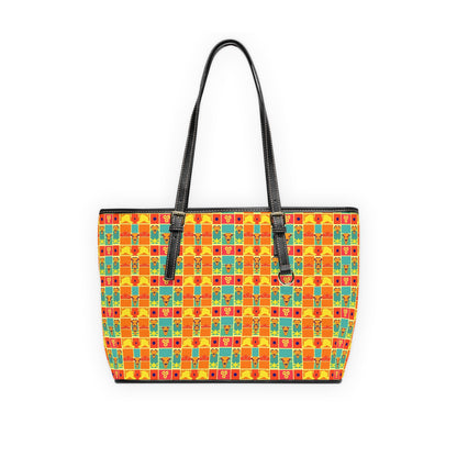 Leather Shoulder Bag, Leo, Zodiac v3, Shapes Pattern