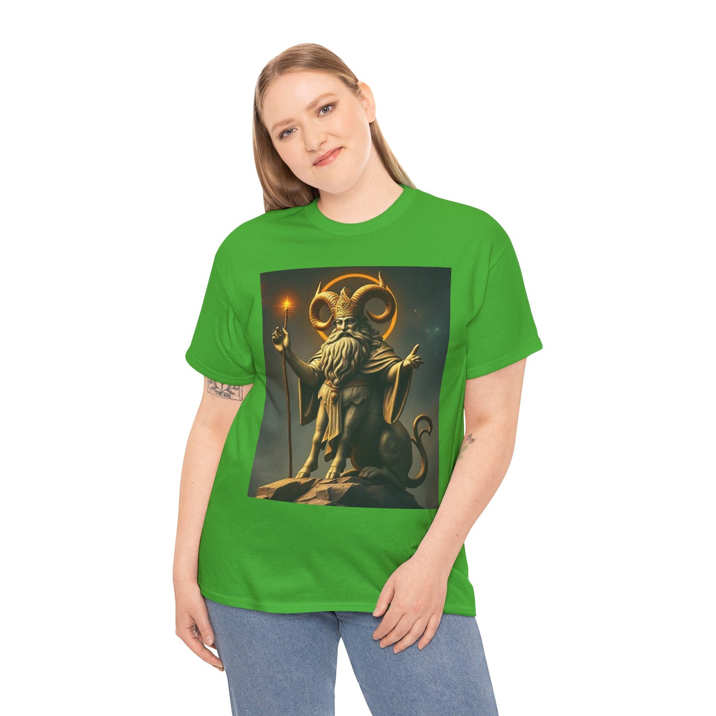 Unisex Heavy Cotton T-Shirt, Taurus God, Zodiac Design