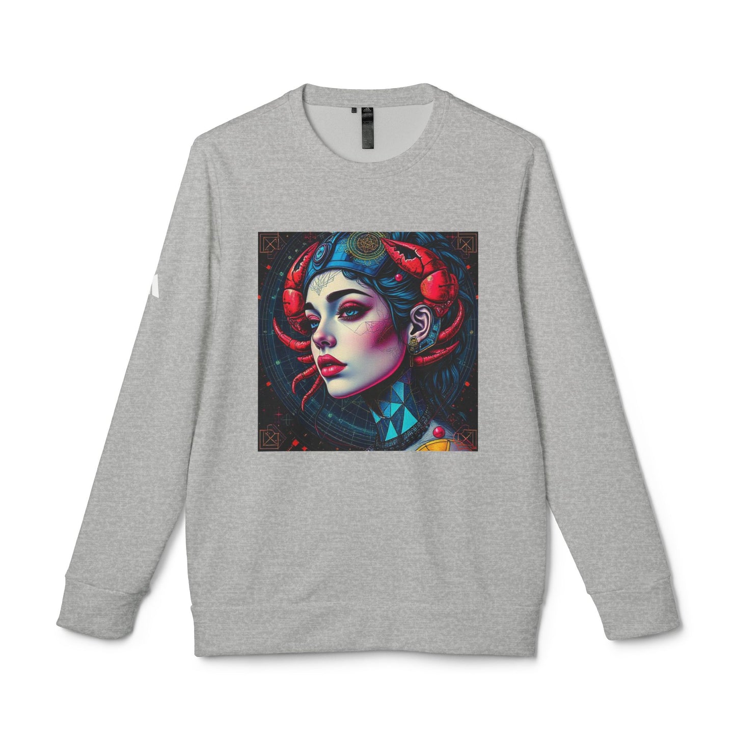 Adidas, Unisex Fleece Crewneck Sweatshirt, Cancer, Pop Art v1, Zodiac