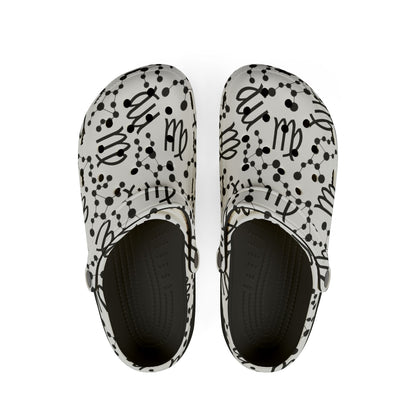 EVA Foam Rubber Shoes (AOP), Material 100% EVA, Virgo Zodiac Design