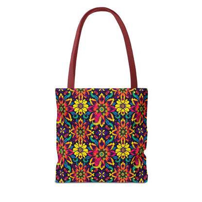 Tote Bag, (AOP), Capricorn, Zodiac, Flower Pattern