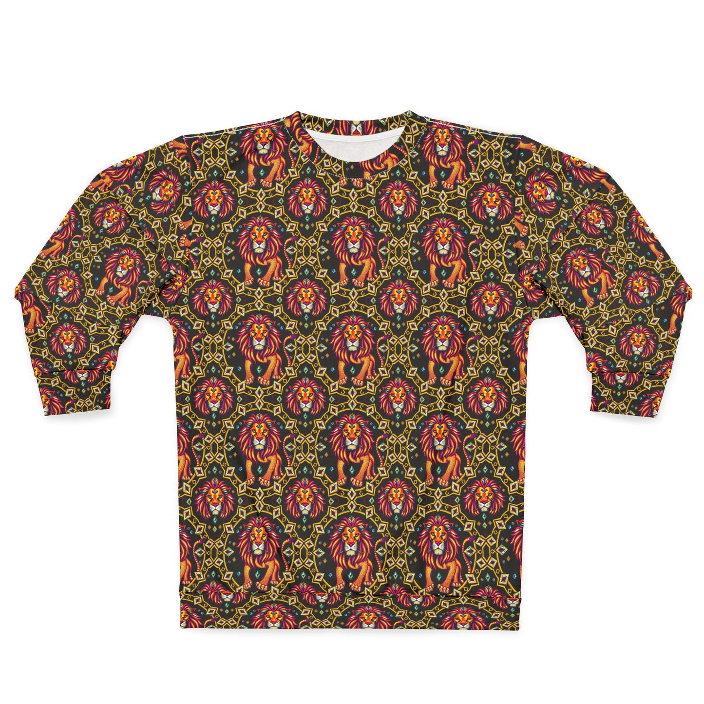Unisex Sweatshirt (AOP), Leo, Zodiac v2, Jewel Pattern