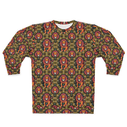 Unisex Sweatshirt (AOP), Leo, Zodiac v2, Jewel Pattern