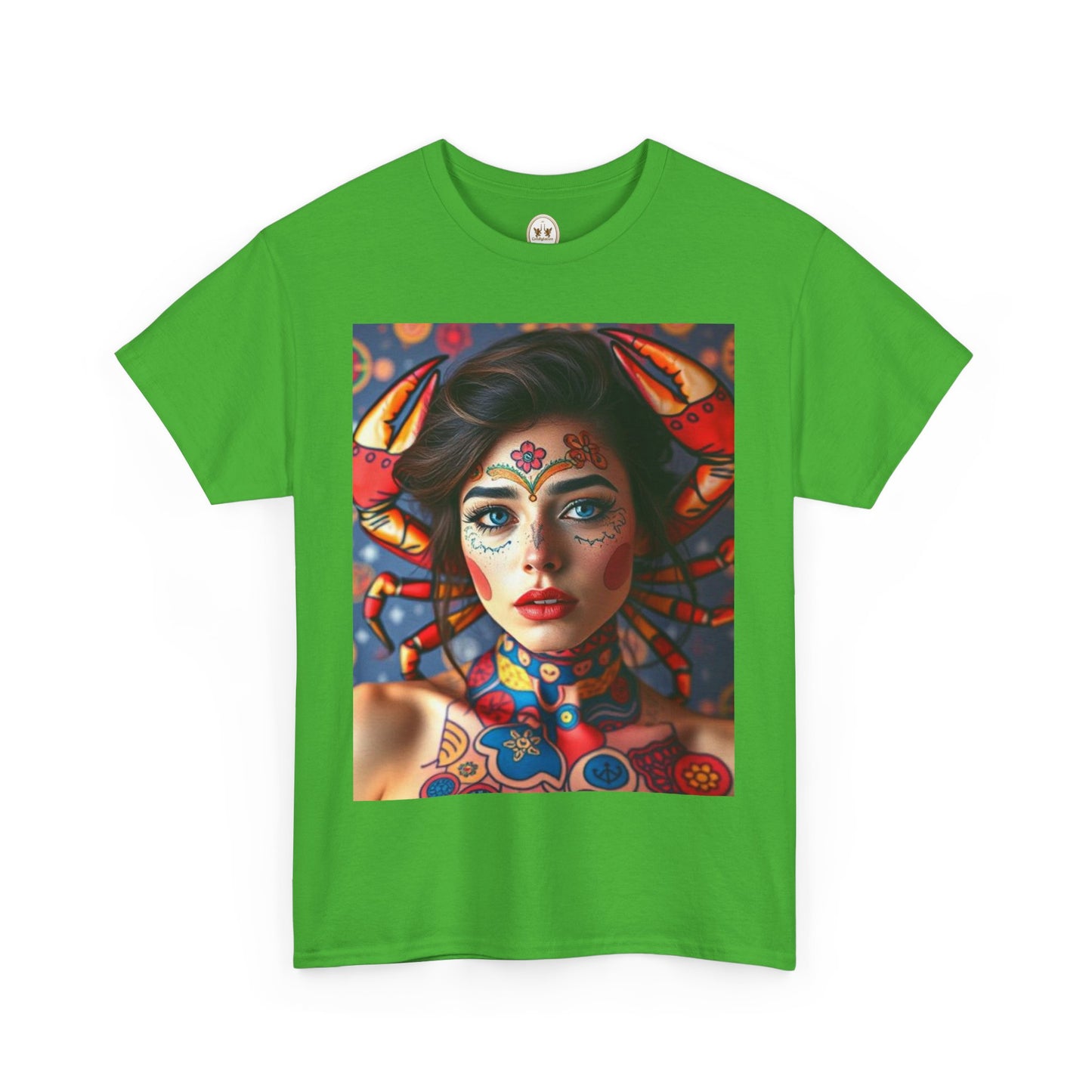 Unisex Heavy Cotton T-Shirt, Cancer, Zodiac v1, Sexy Art
