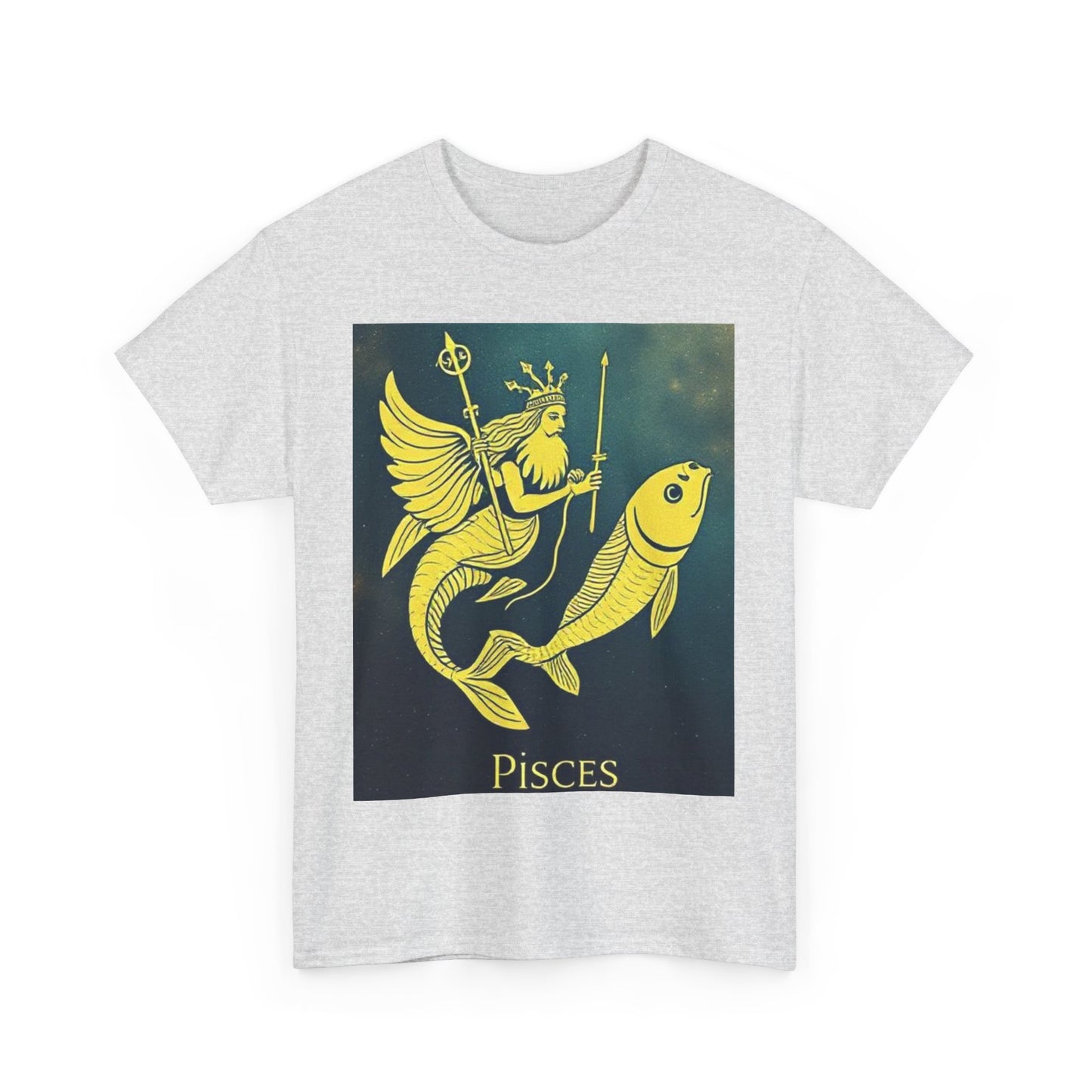 Unisex Heavy Cotton T-Shirt, Pisces Quuen v1, Zodiac Design