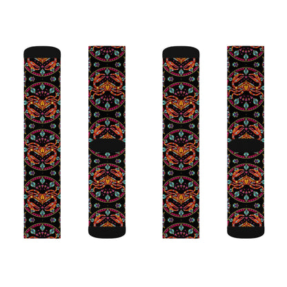 Sublimation Socks, Cancer, Zodiac  v3, Jewel Pattern
