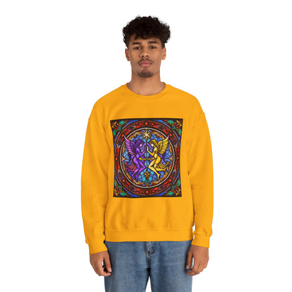 Unisex Heavy Blend™ Crewneck Sweatshirt, Glass, Gemini Zodiac Design