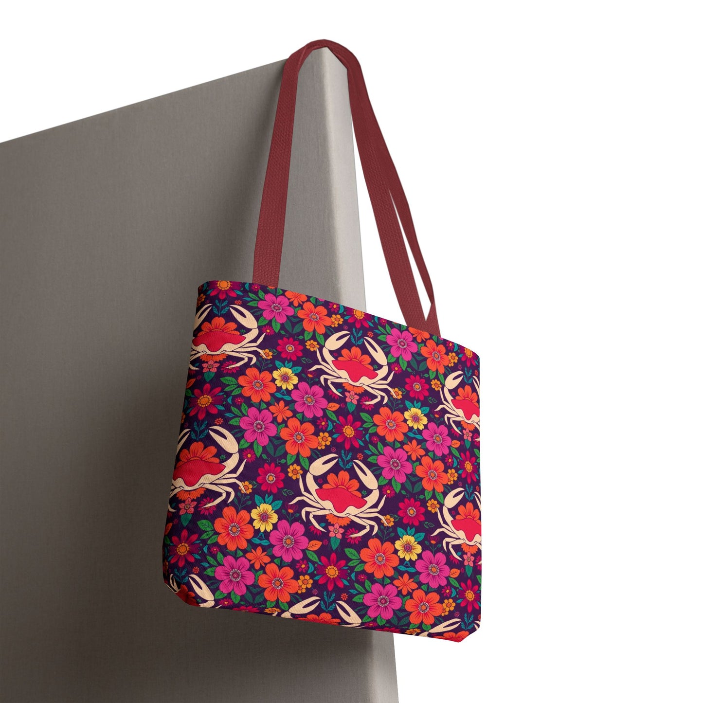 Tote Bag (AOP), Cancer, Zodiac, Flower Pattern