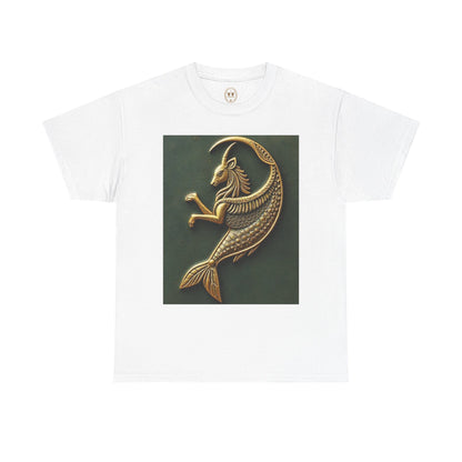 Unisex Heavy Cotton T-Shirt, Capricorn Animal v1, Symbol, Zodiac Design