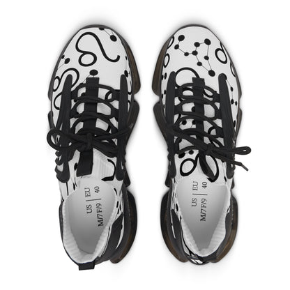Women's Mesh Sneakers, Constellation & Symbol, Leo Zodiac Sign, AOP